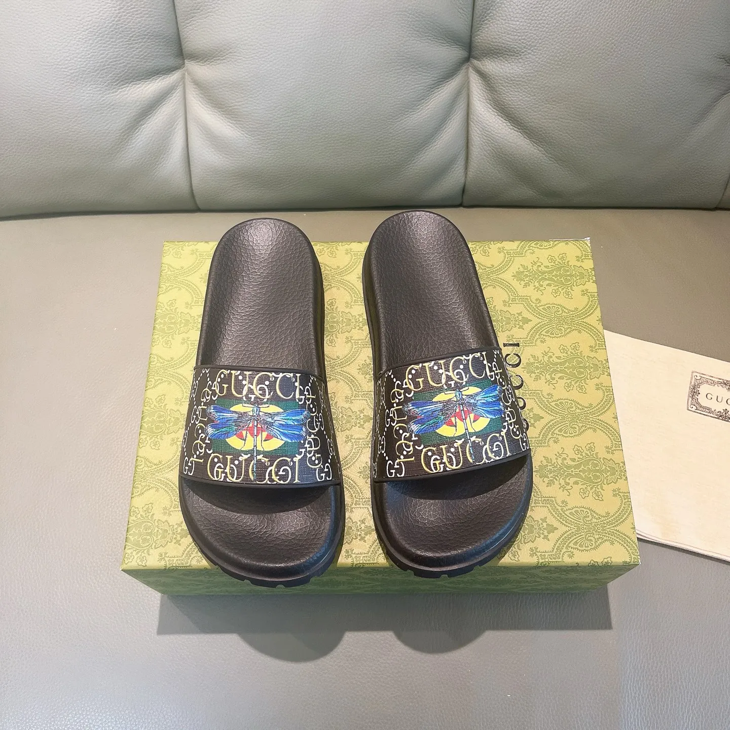 Men's Men's Shoes 130🐮🐮Gucci Gucci Slippers Gucci 2024 latest beach sandals slippers Original molding double G LOGO Original molding consistent Outsole: Men's Men's Shoes u double-layer outsole Size: 35-46